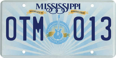 MS license plate OTM013