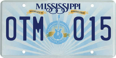 MS license plate OTM015