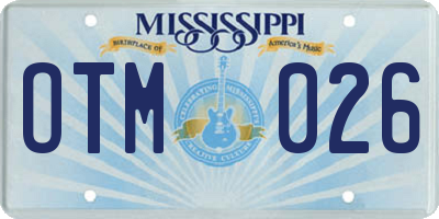 MS license plate OTM026