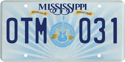 MS license plate OTM031