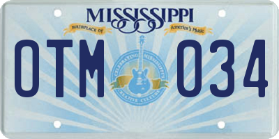 MS license plate OTM034