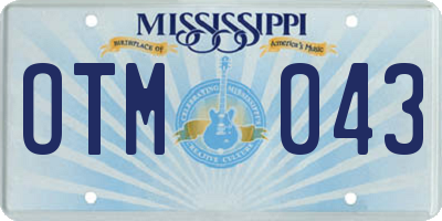 MS license plate OTM043