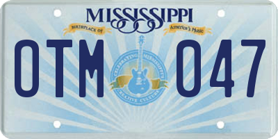MS license plate OTM047