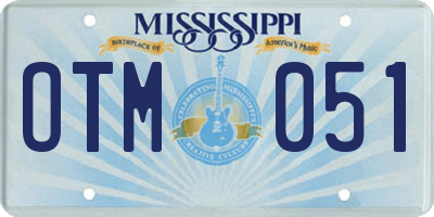 MS license plate OTM051