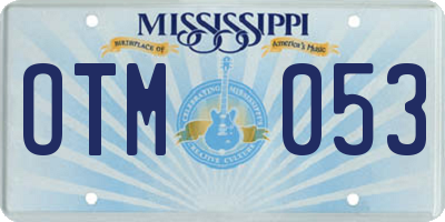 MS license plate OTM053