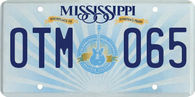 MS license plate OTM065