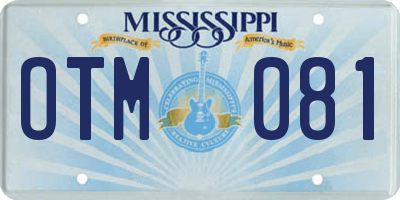 MS license plate OTM081