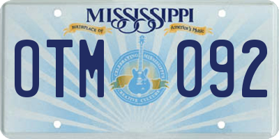 MS license plate OTM092