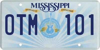 MS license plate OTM101