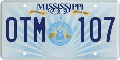 MS license plate OTM107