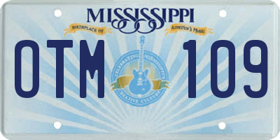 MS license plate OTM109