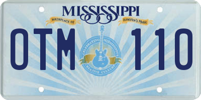 MS license plate OTM110