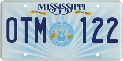 MS license plate OTM122