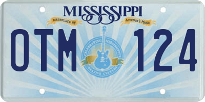 MS license plate OTM124