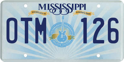 MS license plate OTM126