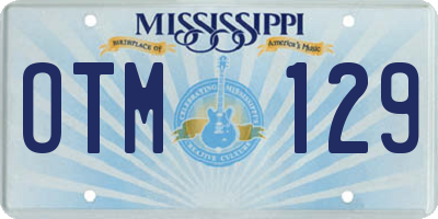 MS license plate OTM129