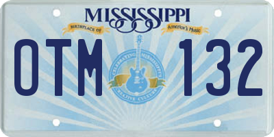 MS license plate OTM132