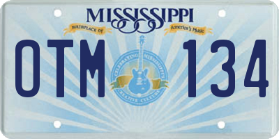 MS license plate OTM134
