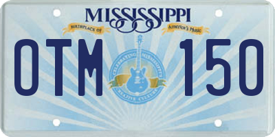 MS license plate OTM150