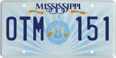 MS license plate OTM151