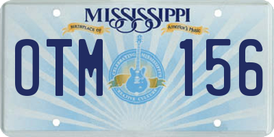 MS license plate OTM156
