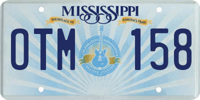 MS license plate OTM158