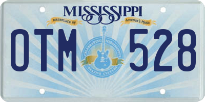 MS license plate OTM528