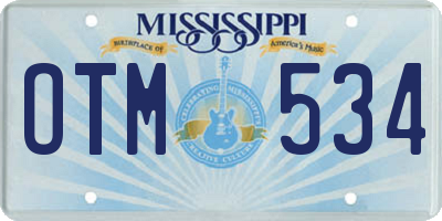 MS license plate OTM534