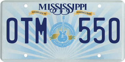 MS license plate OTM550
