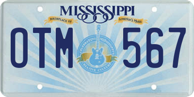 MS license plate OTM567