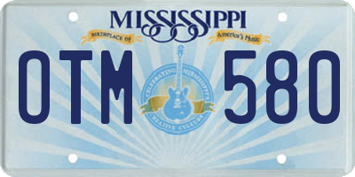 MS license plate OTM580