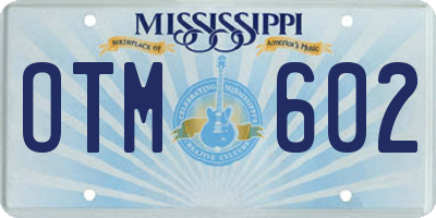 MS license plate OTM602