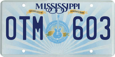 MS license plate OTM603