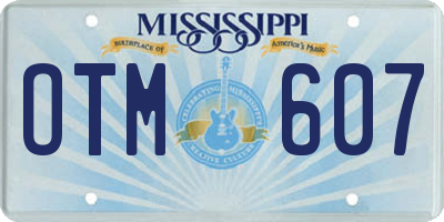 MS license plate OTM607