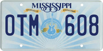 MS license plate OTM608