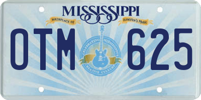 MS license plate OTM625