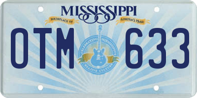 MS license plate OTM633