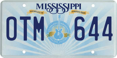 MS license plate OTM644