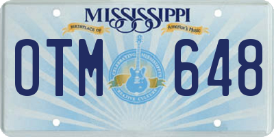MS license plate OTM648