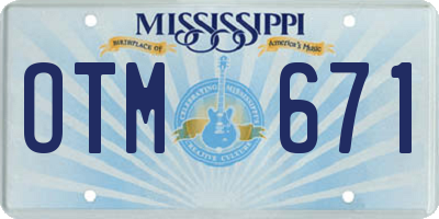 MS license plate OTM671