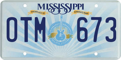 MS license plate OTM673