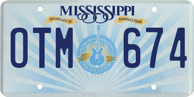MS license plate OTM674