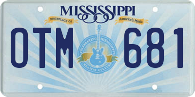 MS license plate OTM681