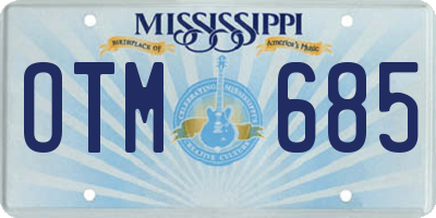 MS license plate OTM685