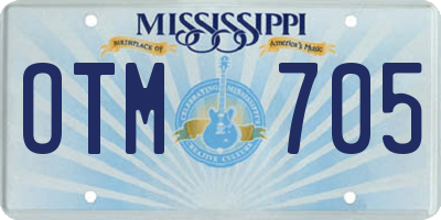 MS license plate OTM705