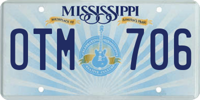 MS license plate OTM706