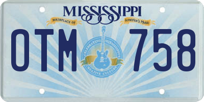 MS license plate OTM758