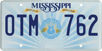 MS license plate OTM762