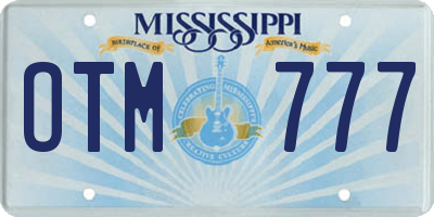 MS license plate OTM777