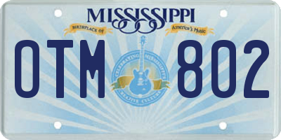 MS license plate OTM802